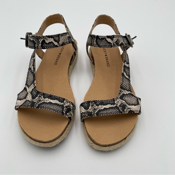 Lucky Brand Gabrien Snakeskin Print Espadrille Strappy Summer Sandals Size 7.5 - Picture 4 of 8
